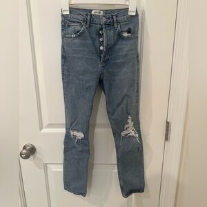 Agolde Button Up Straight Cropped Denim - 23